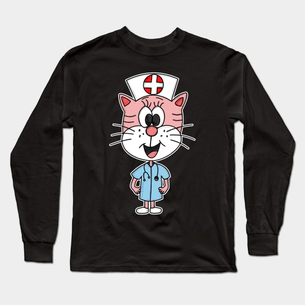 Cat Nurse Appreciation National Nurses Day Long Sleeve T-Shirt by doodlerob